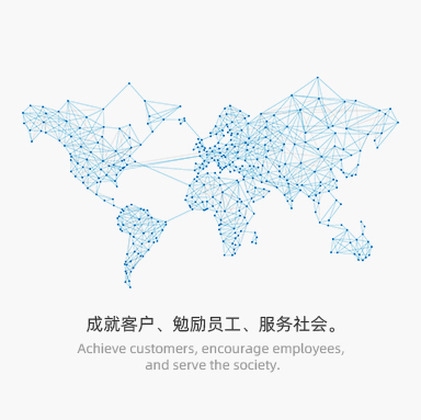 成就客戶、勉勵員工、服務社會。